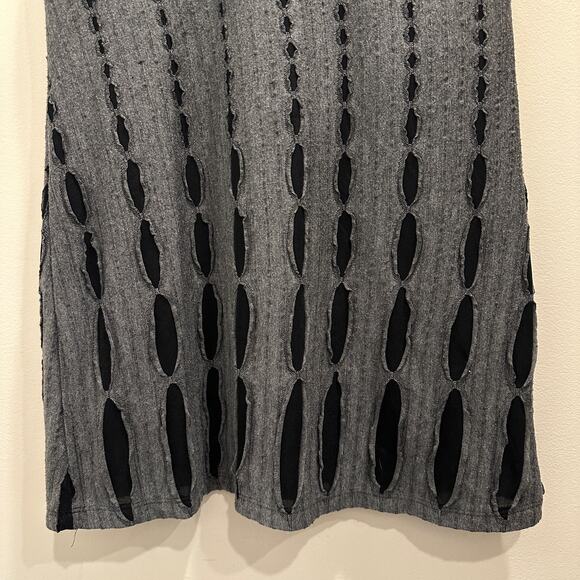 Saint Tropez West VTG Gray Black Cutout Sleeveless Dress Punk Goth Grunge Fairy - Picture 5 of 9
